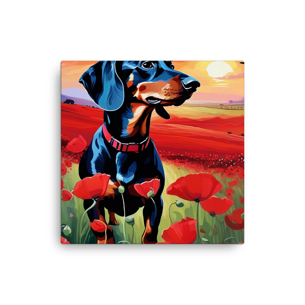 PugMug Custom Black Dachshund Canvas