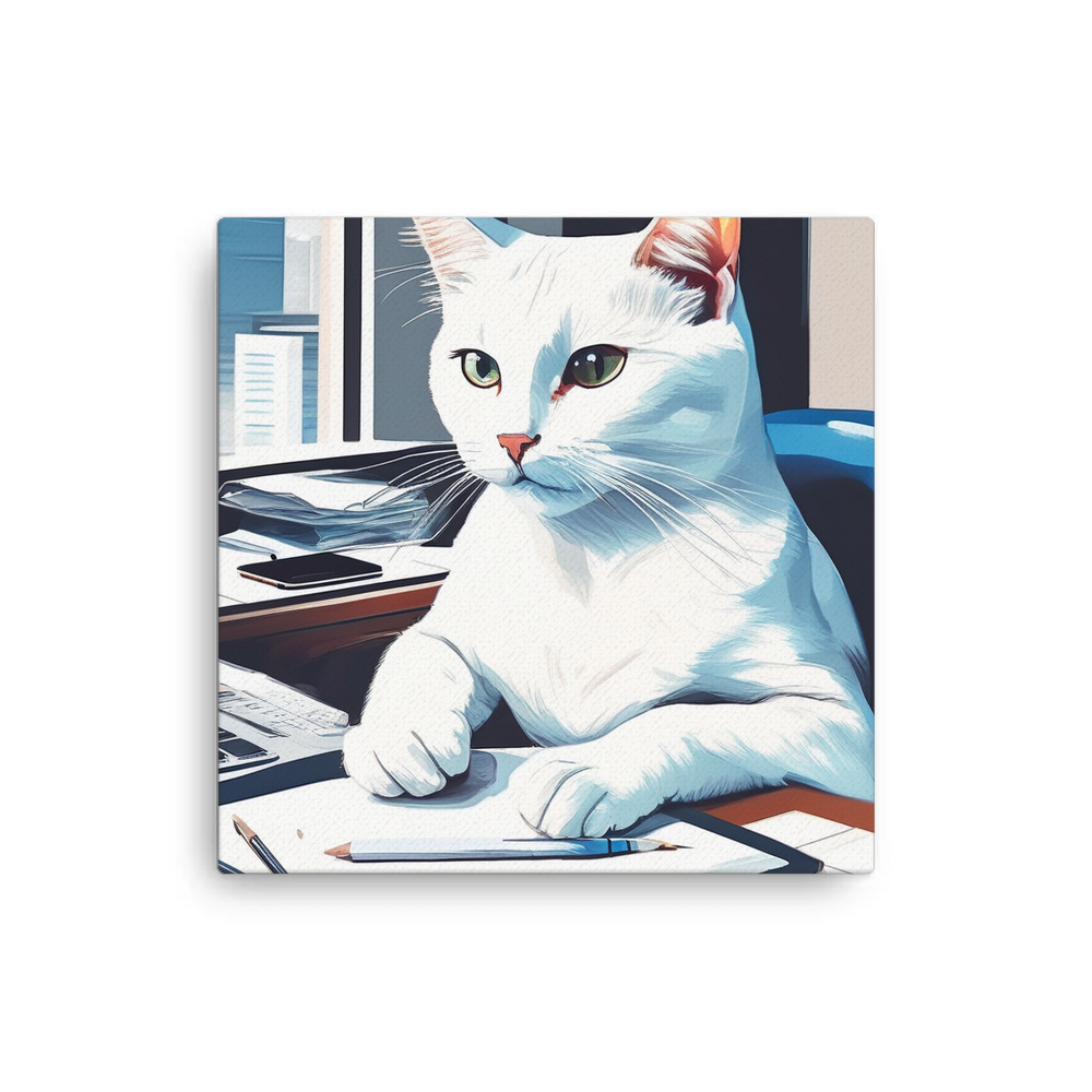 PugMug Custom White Companion Cat Canvas