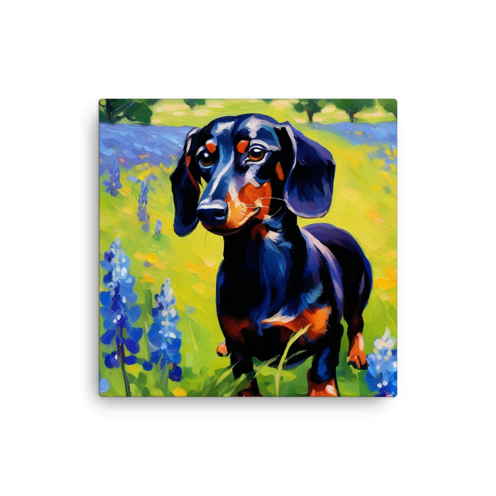 PugMug Custom Black Dachshund Canvas