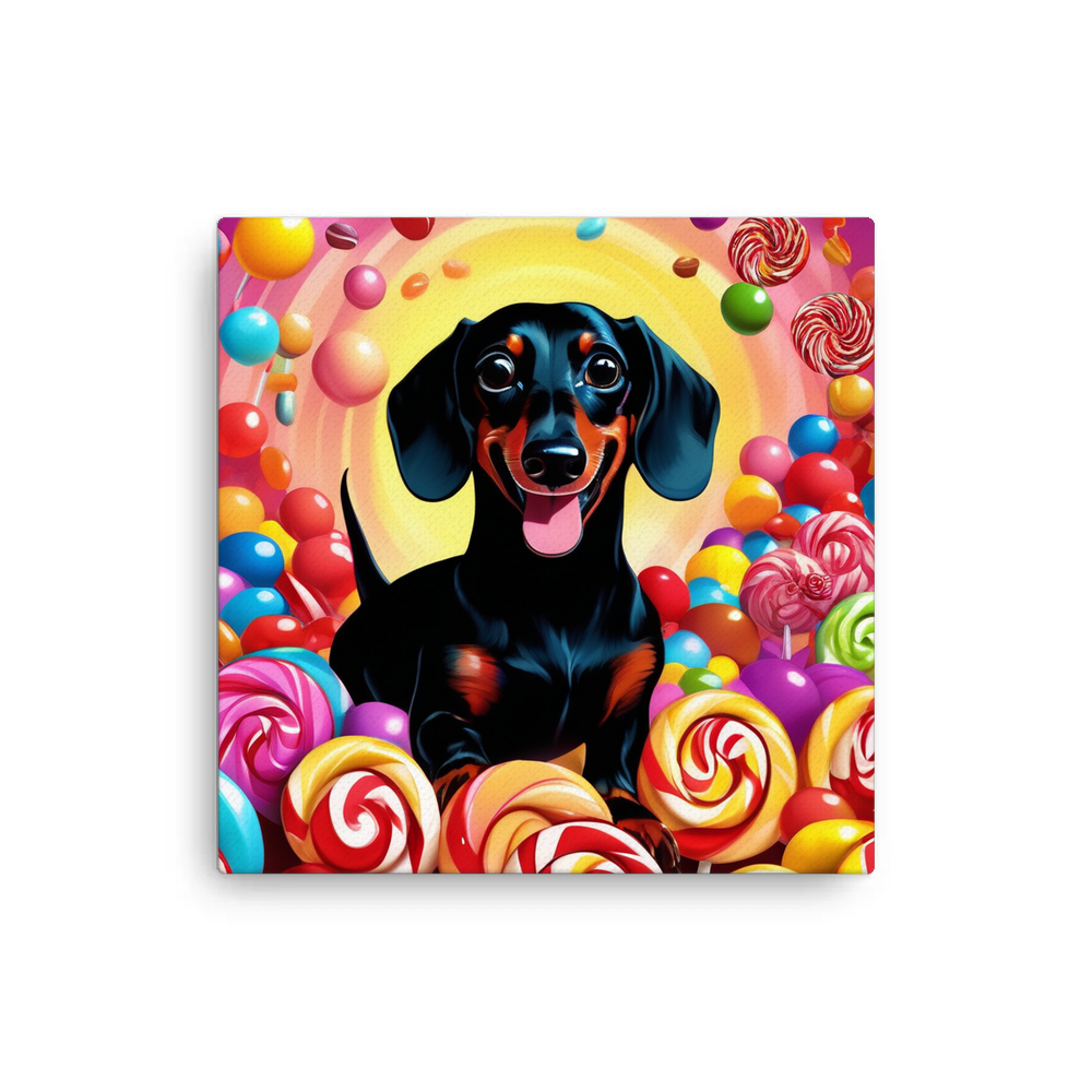 PugMug Custom Black Dachshund Canvas