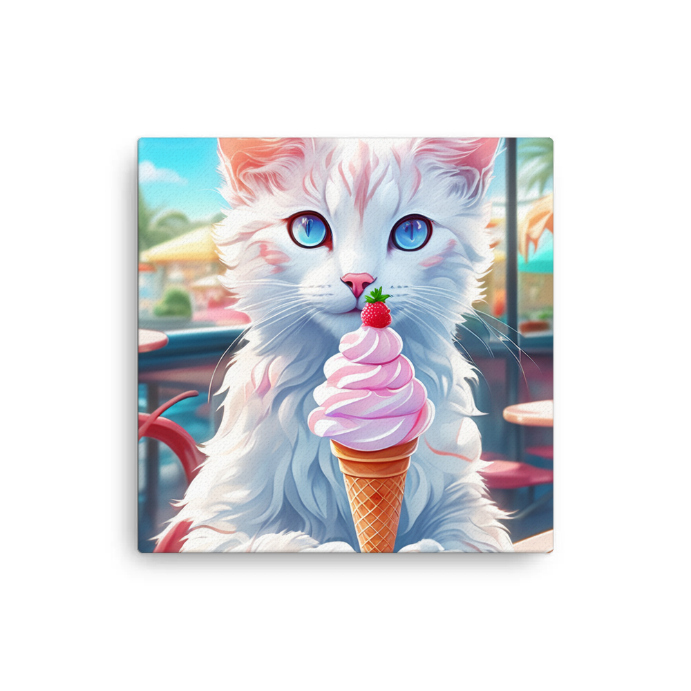 PugMug Custom White Companion Cat Canvas