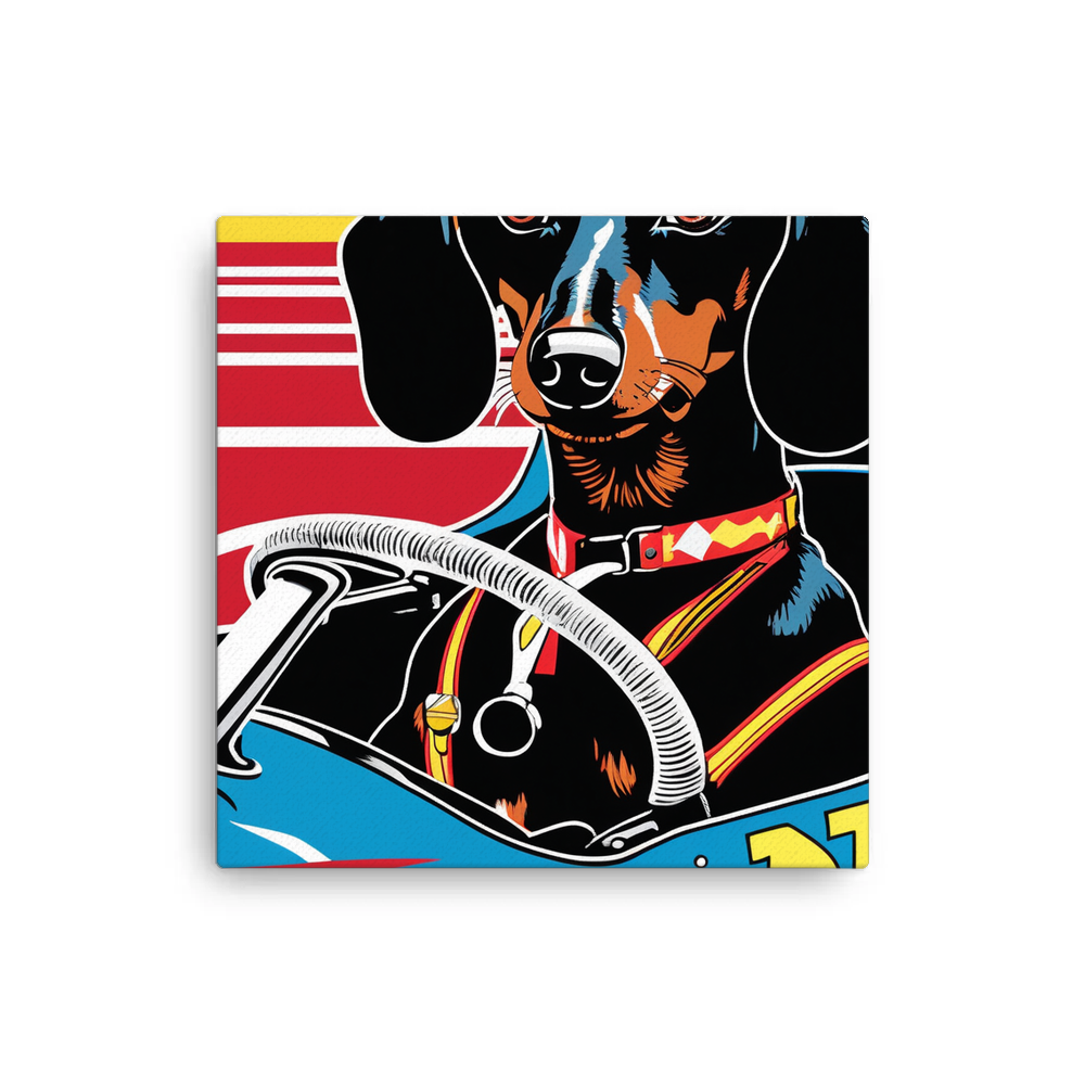 PugMug Custom Black Dachshund Canvas