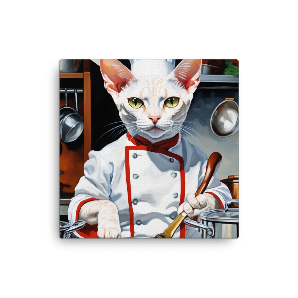 PugMug Custom White Devon Rex Cat Canvas