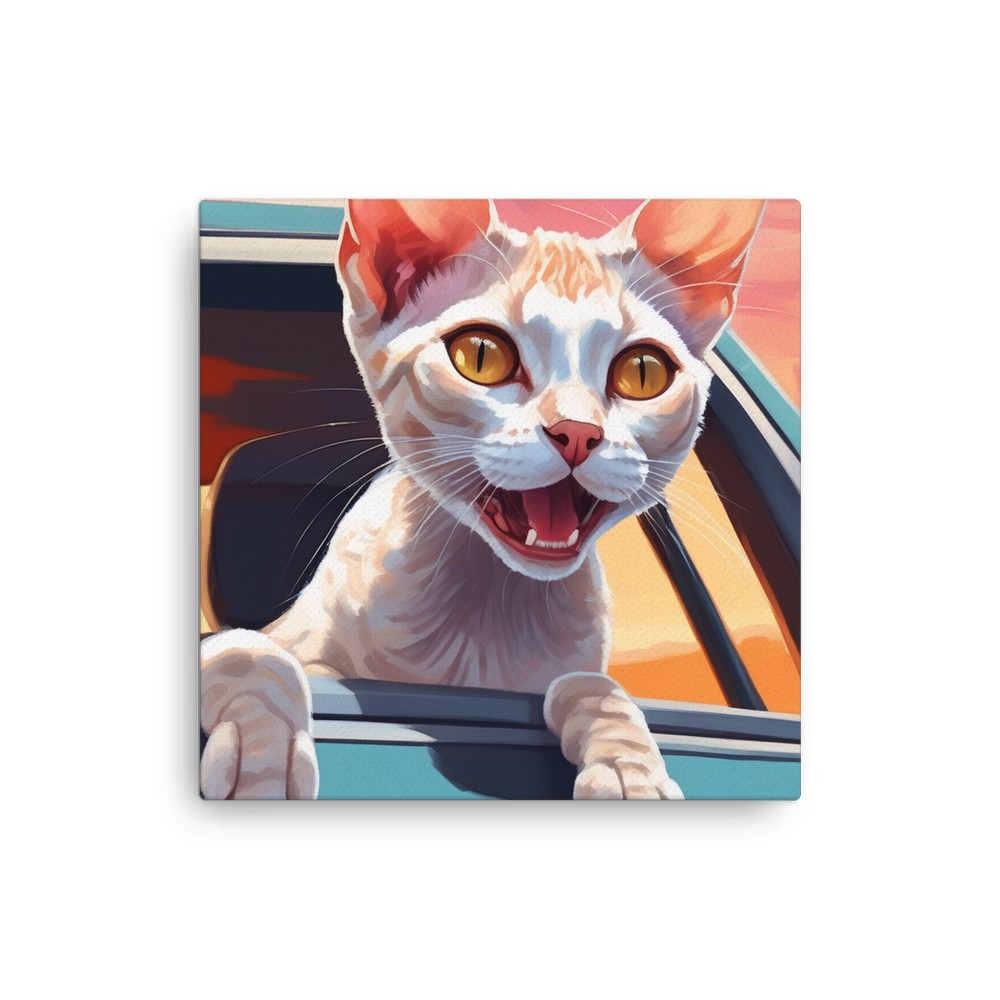 PugMug Custom Tabby Devon Rex Cat Canvas