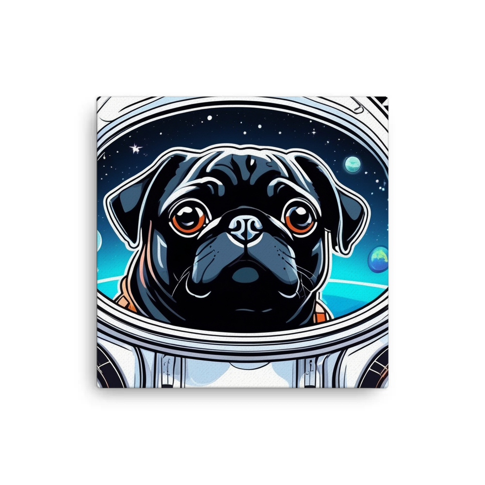 PugMug Custom Black Pug Canvas