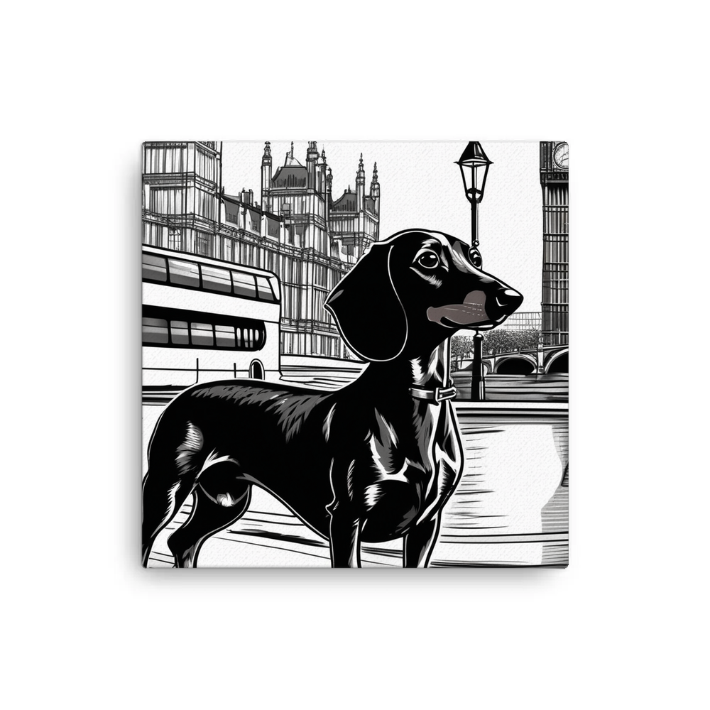PugMug Custom Black Dachshund Canvas