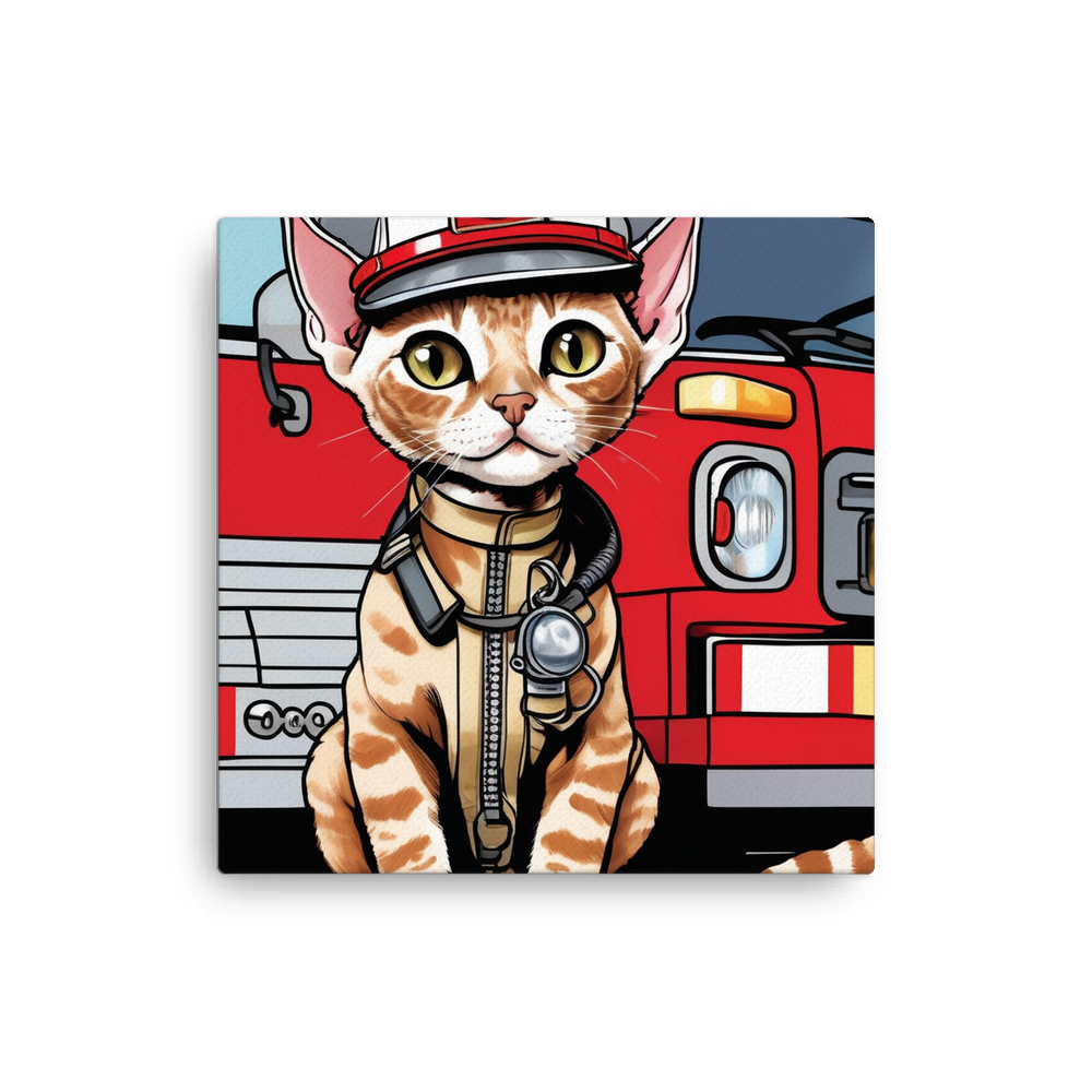 PugMug Custom Tabby Devon Rex Cat Canvas