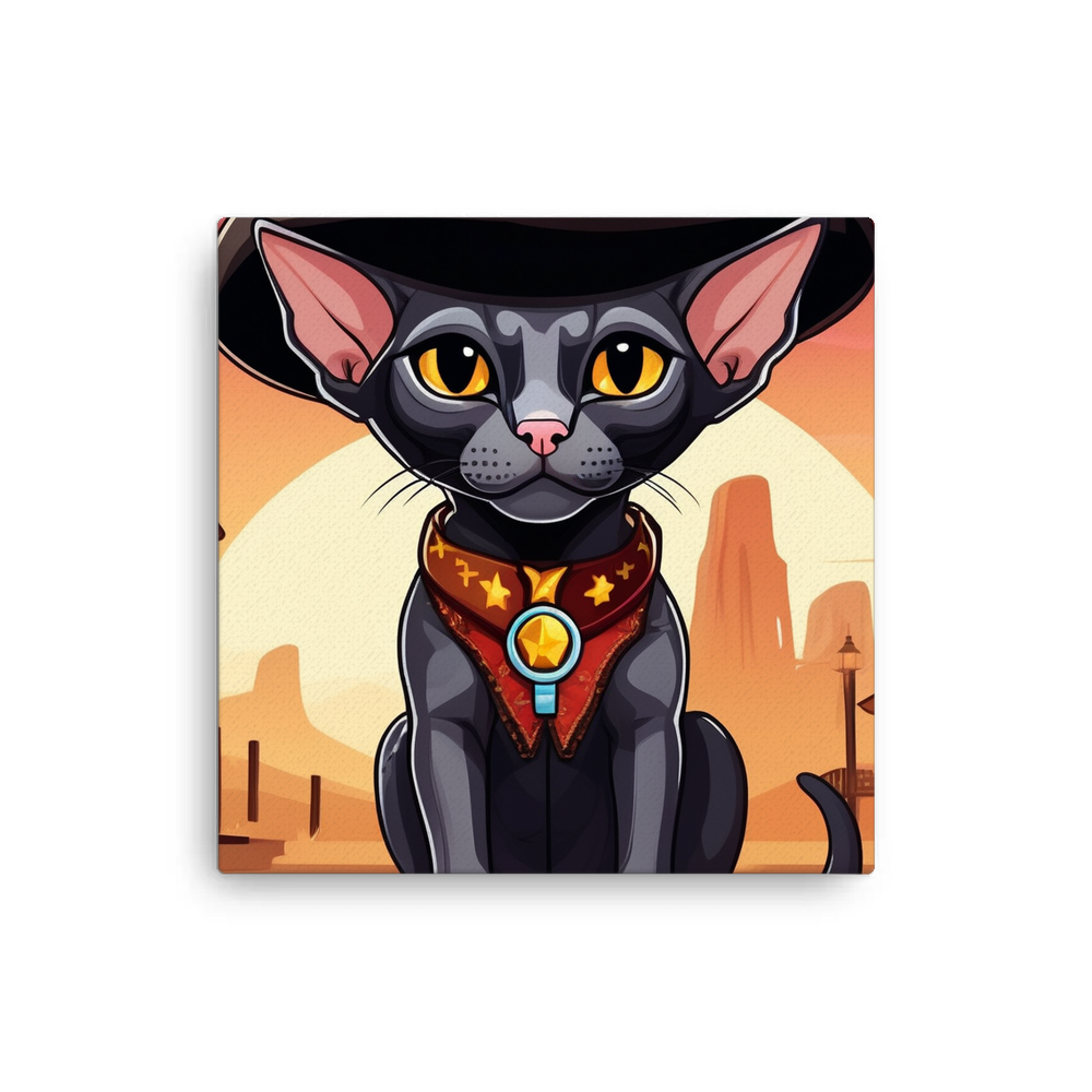 PugMug Custom Black Sphynx Cat Canvas