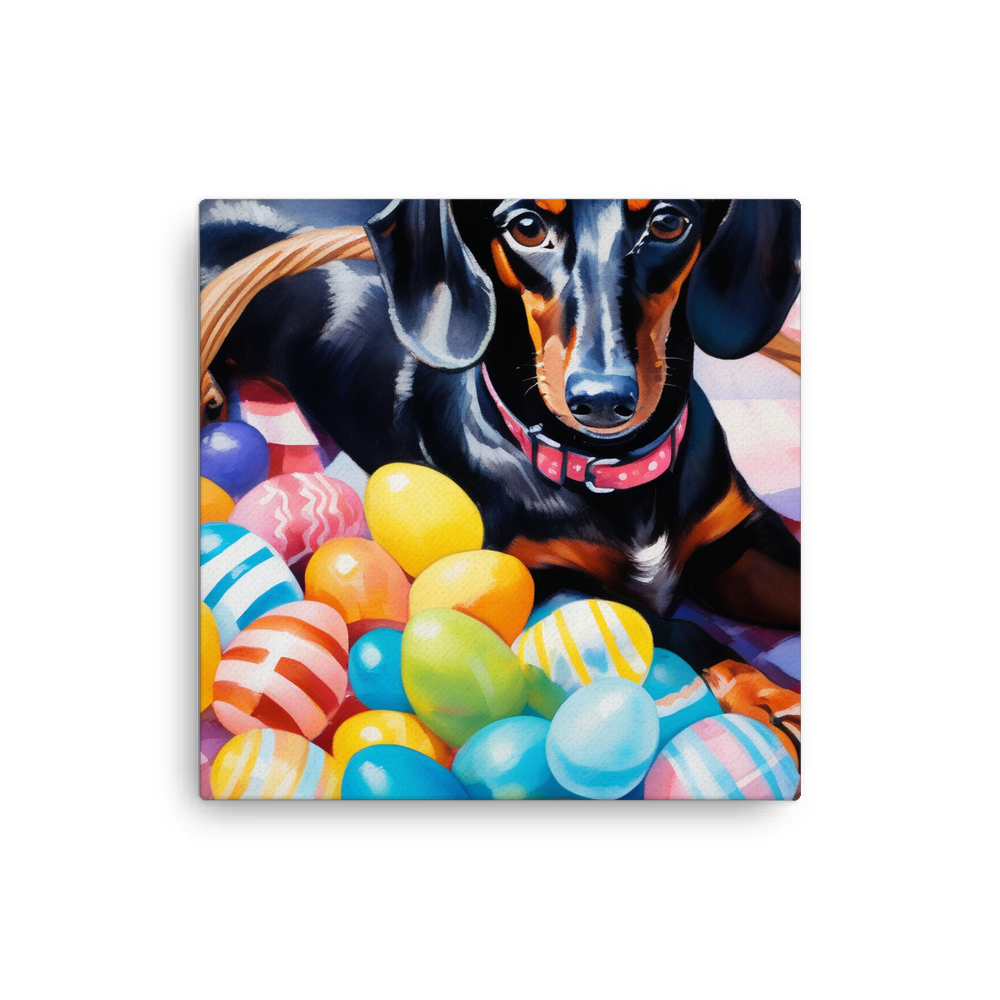 PugMug Custom Black Dachshund Canvas