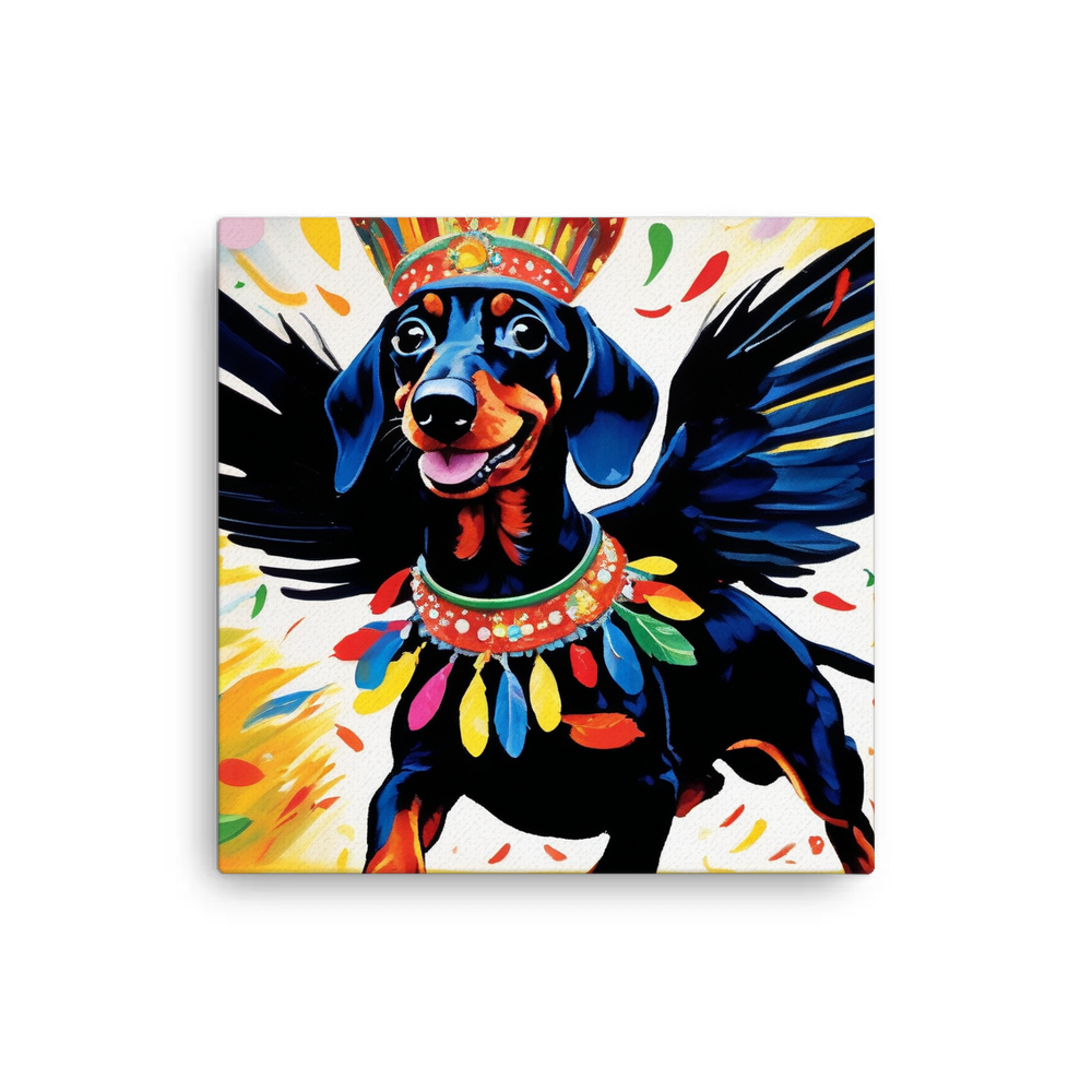 PugMug Custom Black Dachshund Canvas