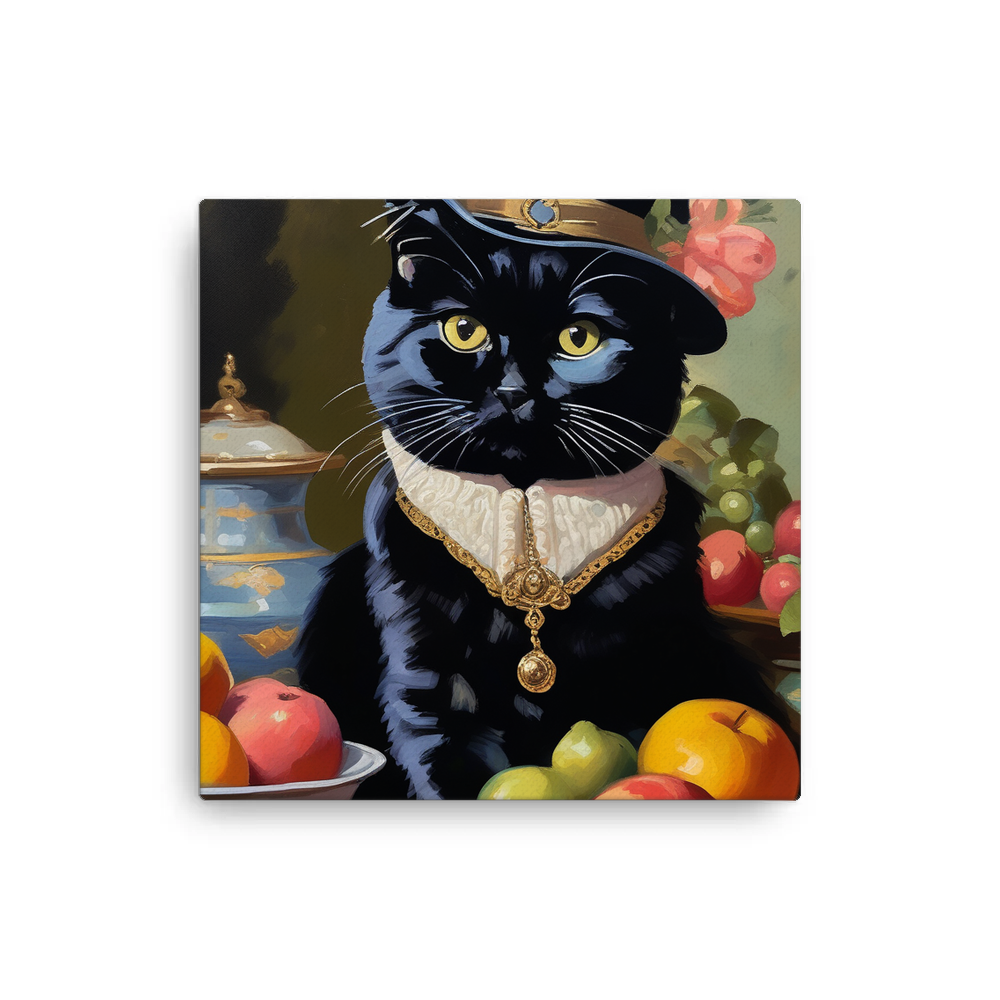 PugMug Custom Black Scottish Fold Cat Canvas