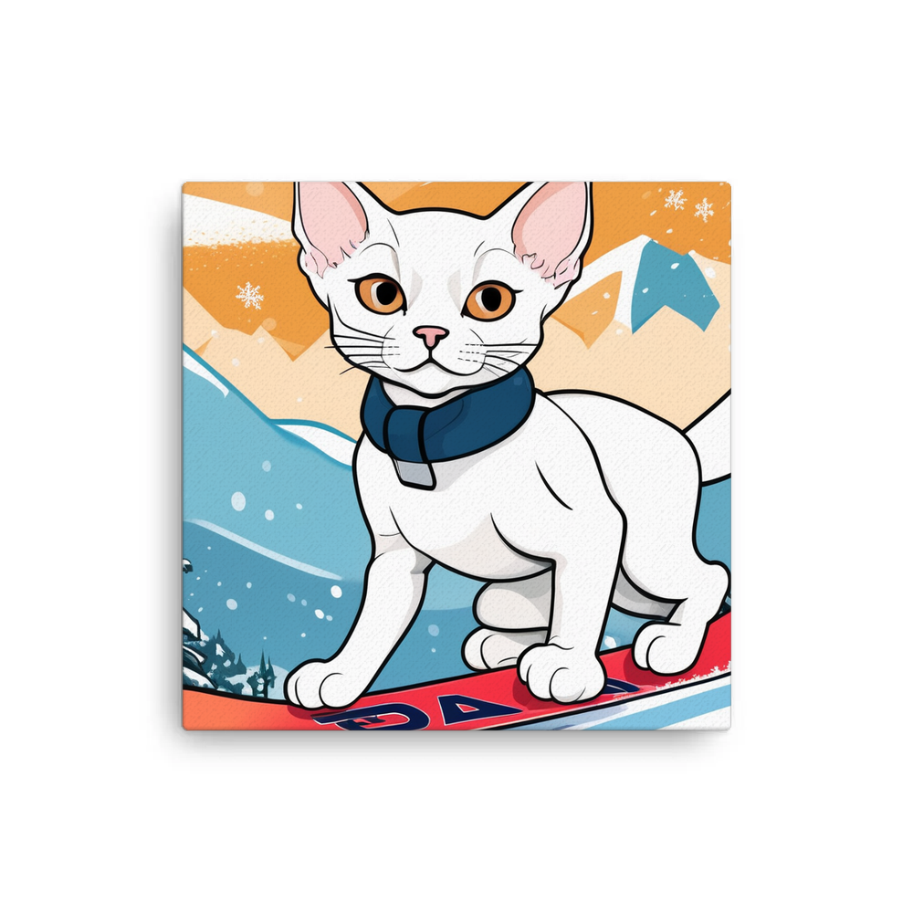 PugMug Custom White Devon Rex Cat Canvas