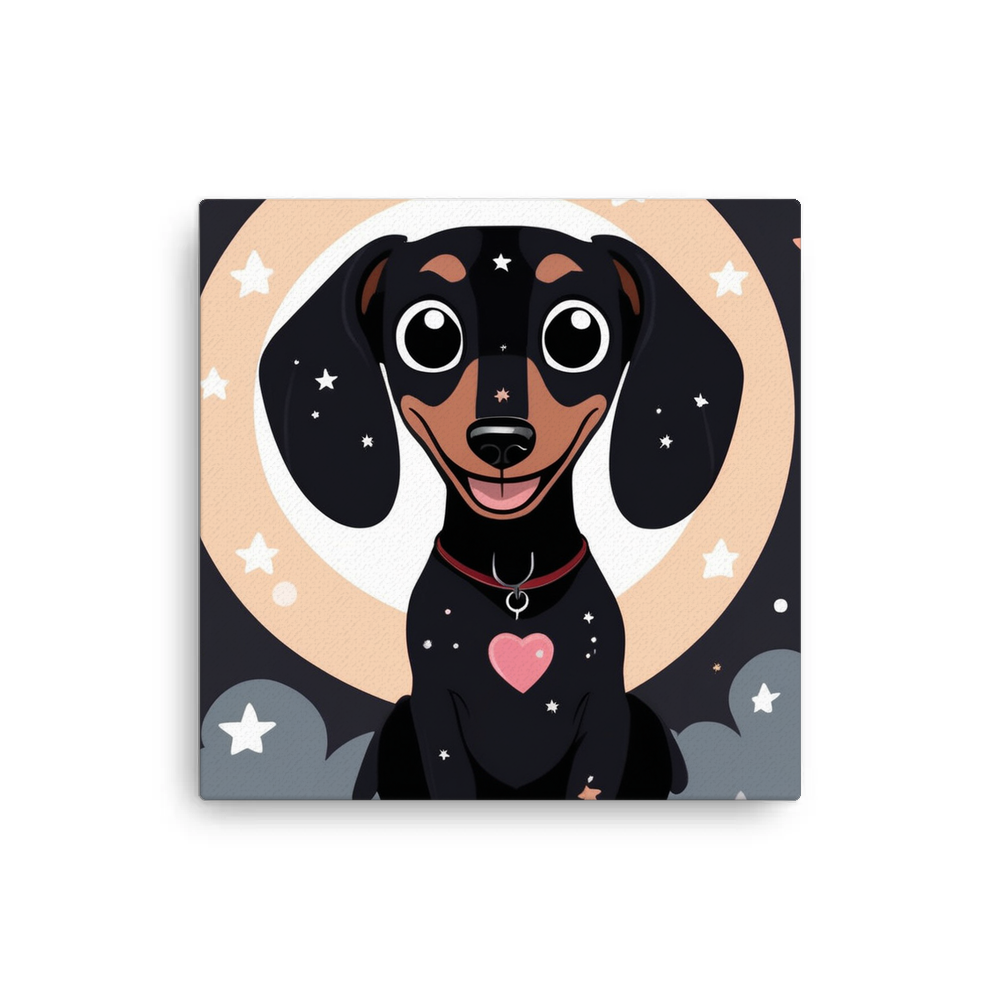 PugMug Custom Black Dachshund Canvas
