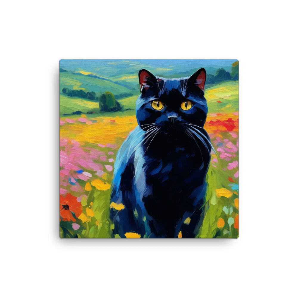 PugMug Custom Black Scottish Fold Cat Canvas