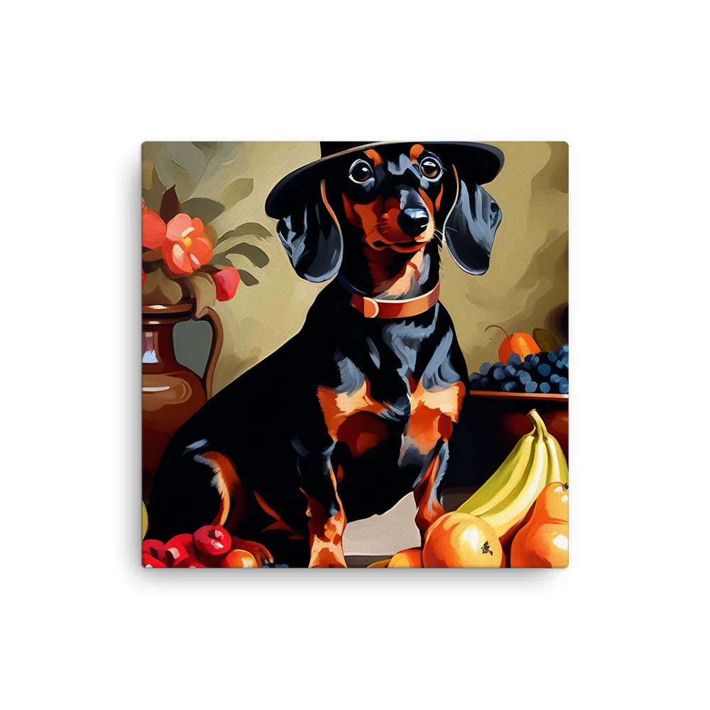 PugMug Custom Black Dachshund Canvas