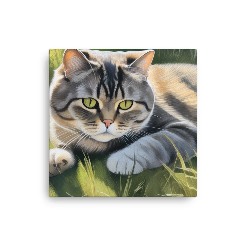 PugMug Custom Tabby Scottish Fold Cat Canvas