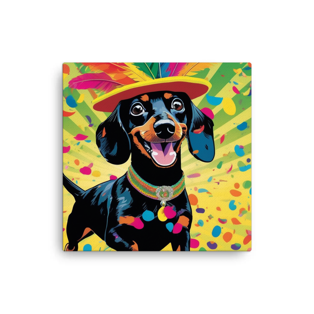 PugMug Custom Black Dachshund Canvas