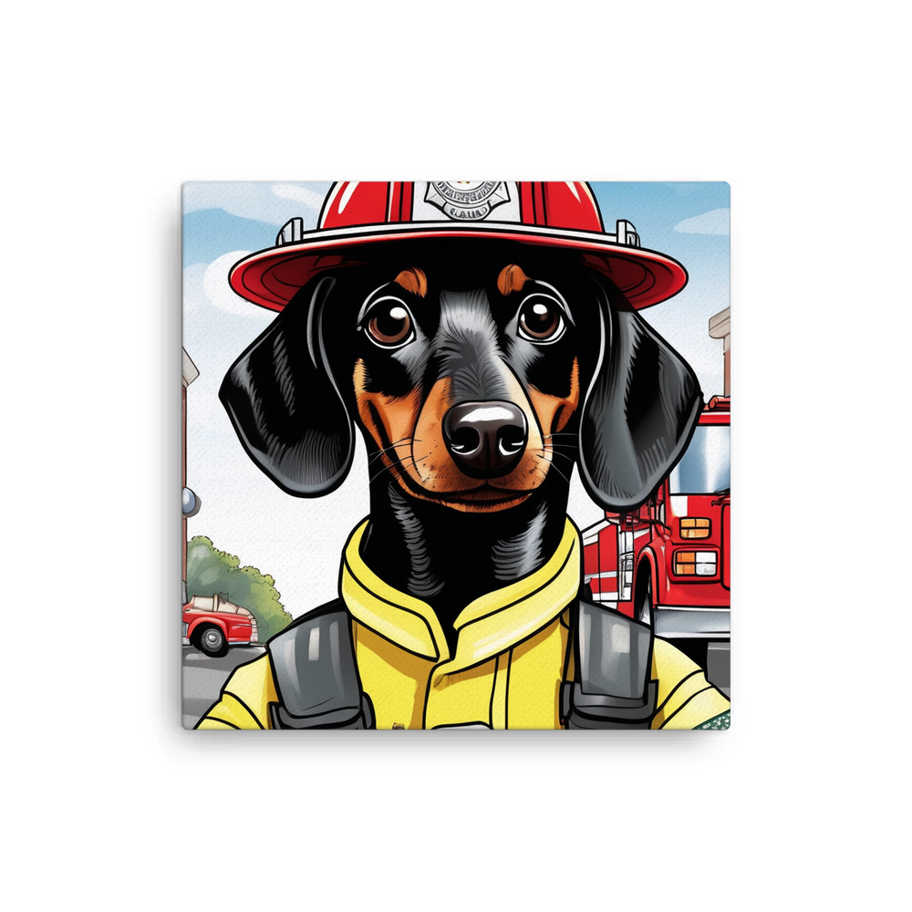 PugMug Custom Black Dachshund Canvas