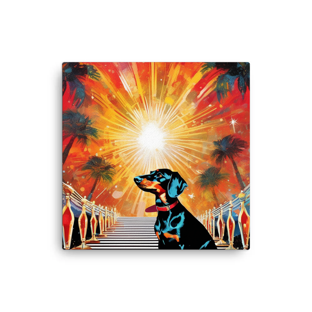 PugMug Custom Black Dachshund Canvas