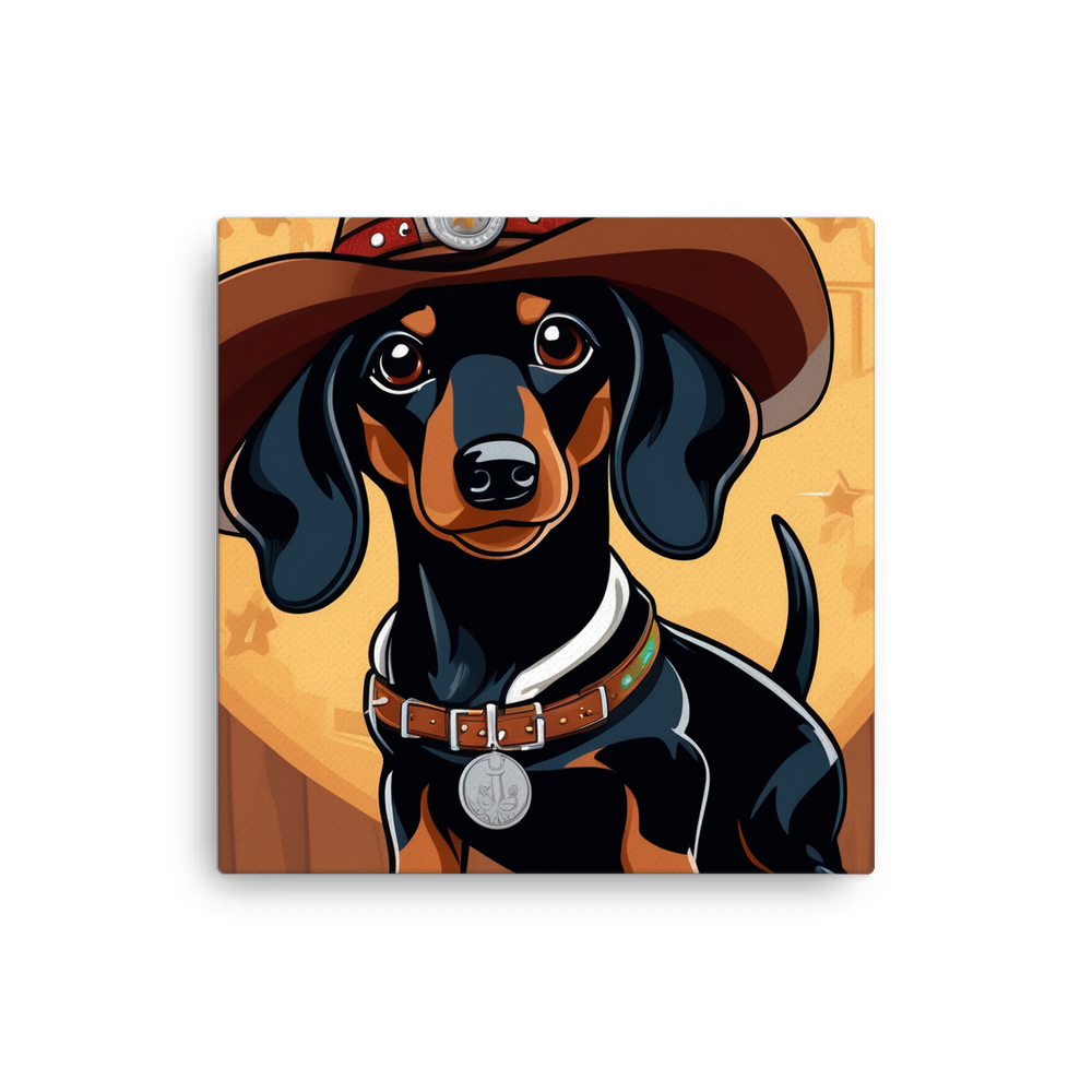 PugMug Custom Black Dachshund Canvas