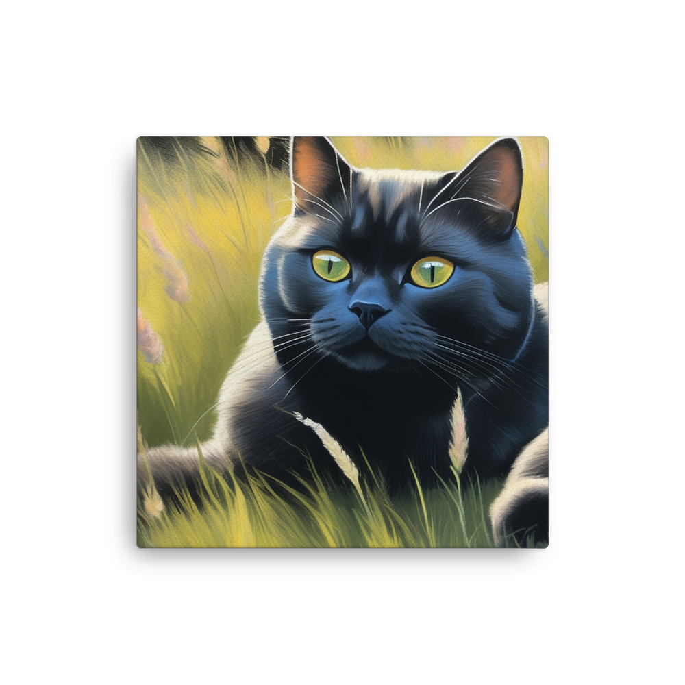 PugMug Custom Black British Shorthair Cat Canvas