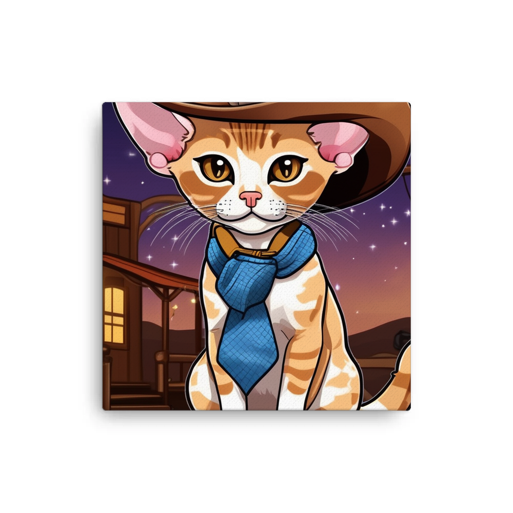 PugMug Custom Tabby Devon Rex Cat Canvas