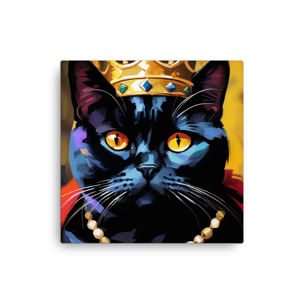 PugMug Custom Black British Shorthair Cat Canvas