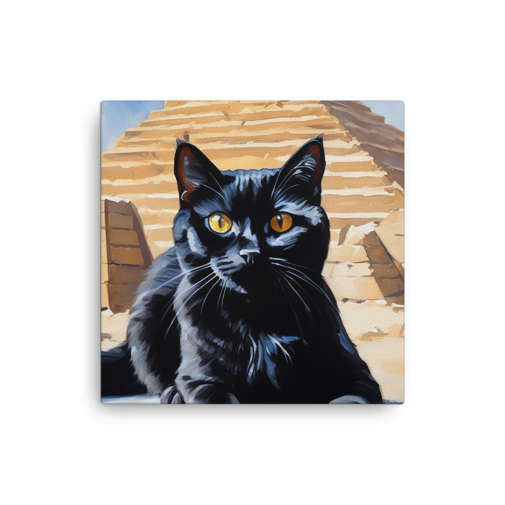 PugMug Custom Black Scottish Fold Cat Canvas