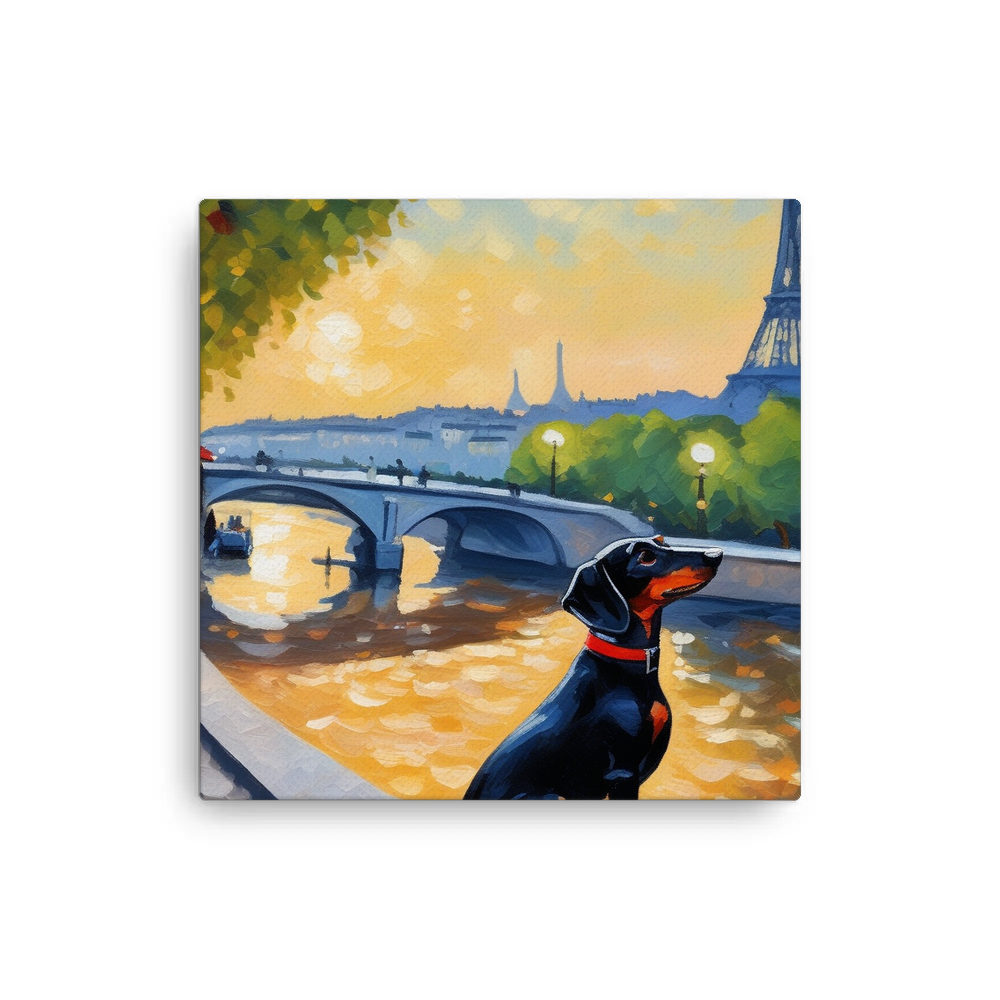 PugMug Custom Black Dachshund Canvas