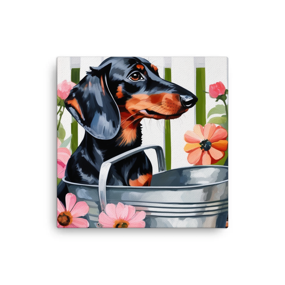PugMug Custom Black Dachshund Canvas