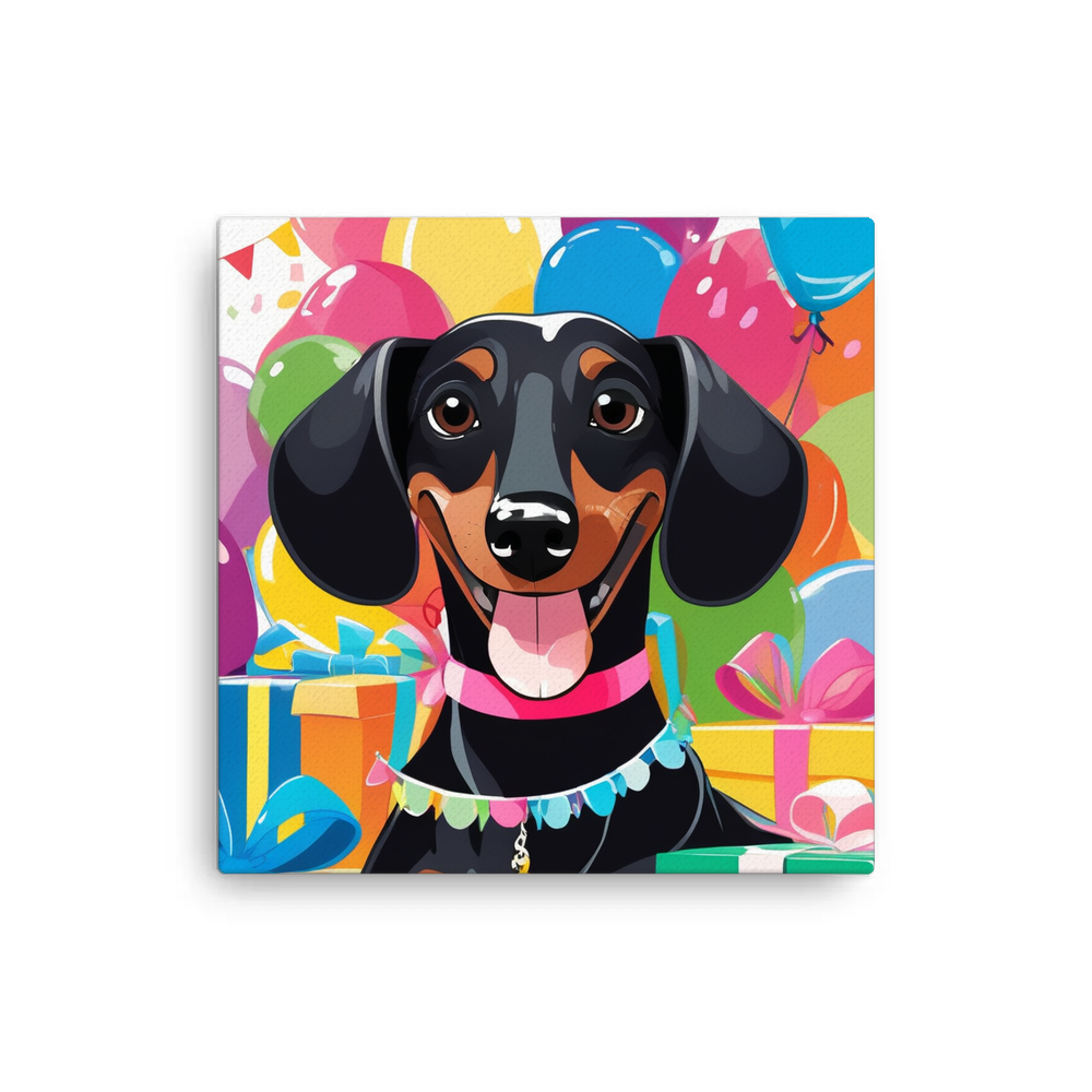 PugMug Custom Black Dachshund Canvas