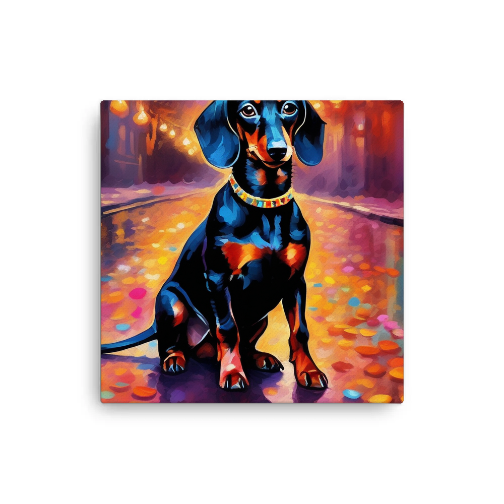 PugMug Custom Black Dachshund Canvas