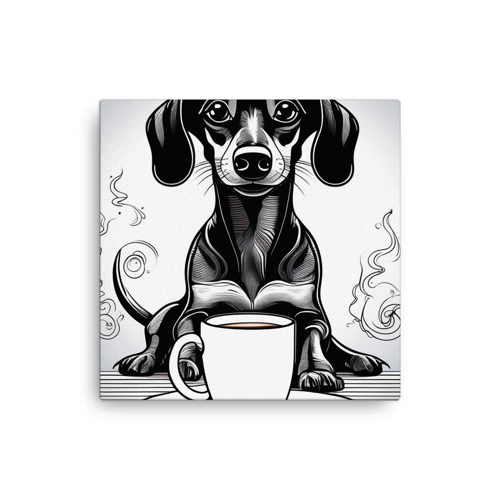 PugMug Custom Black Dachshund Canvas