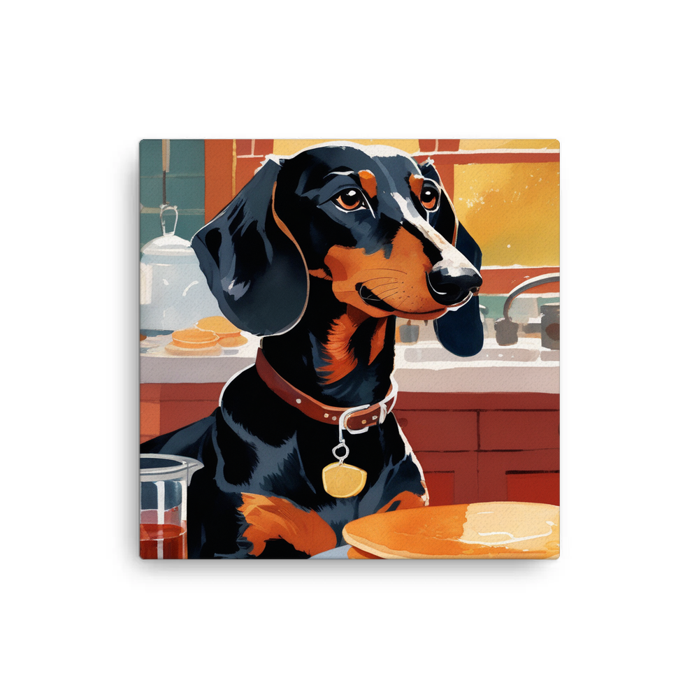 PugMug Custom Black Dachshund Canvas