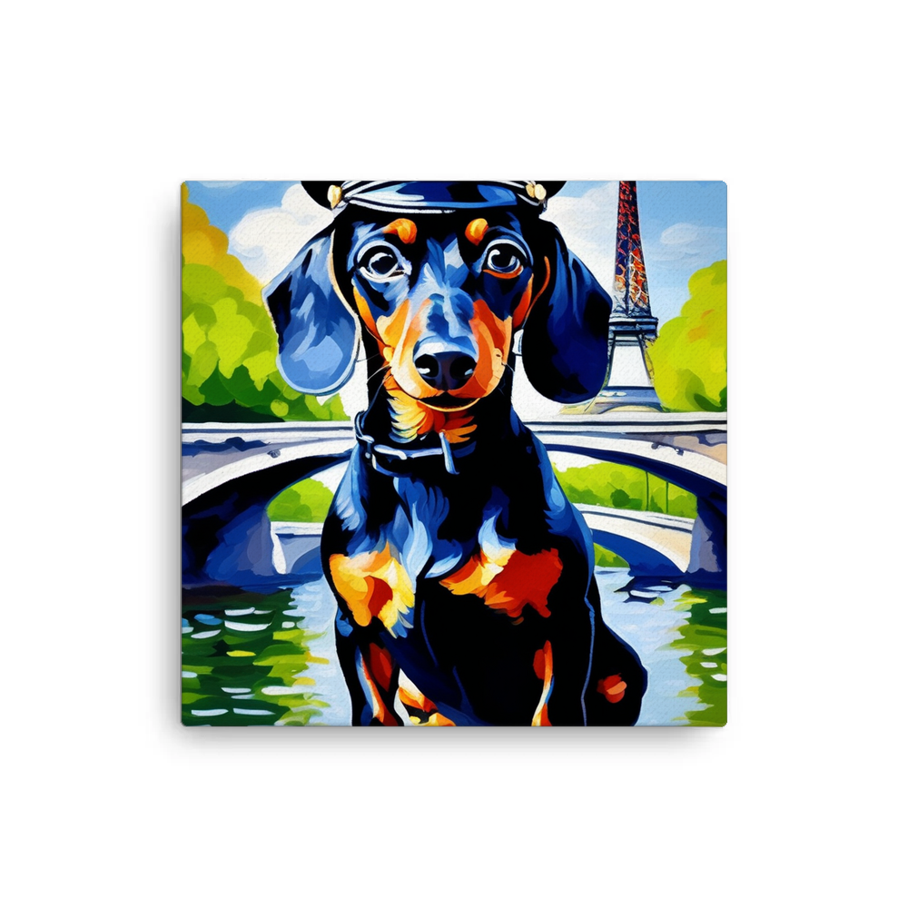 PugMug Custom Black Dachshund Canvas