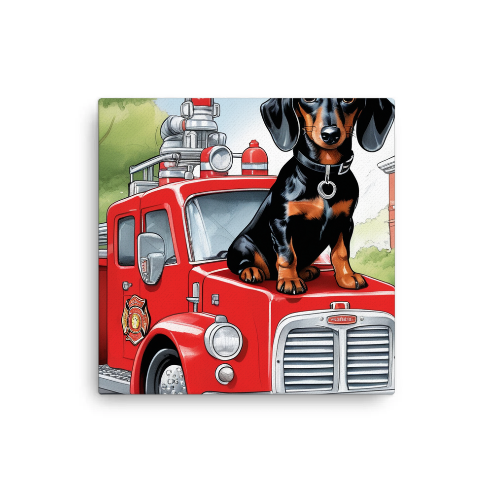 PugMug Custom Black Dachshund Canvas