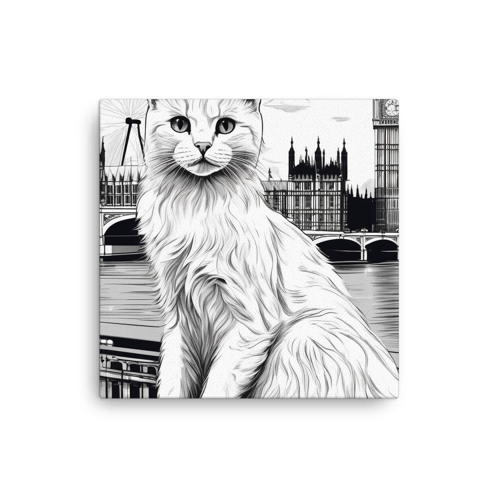 PugMug Custom White Companion Cat Canvas