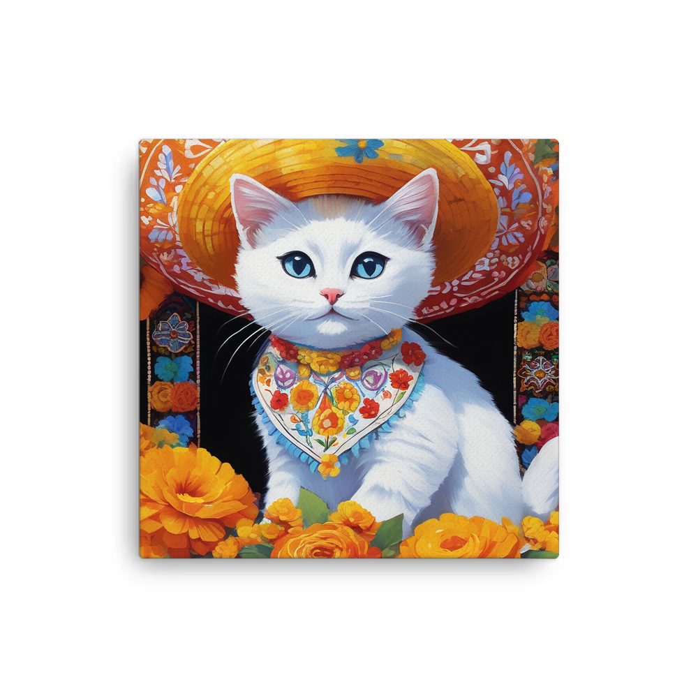 PugMug Custom White Companion Cat Canvas