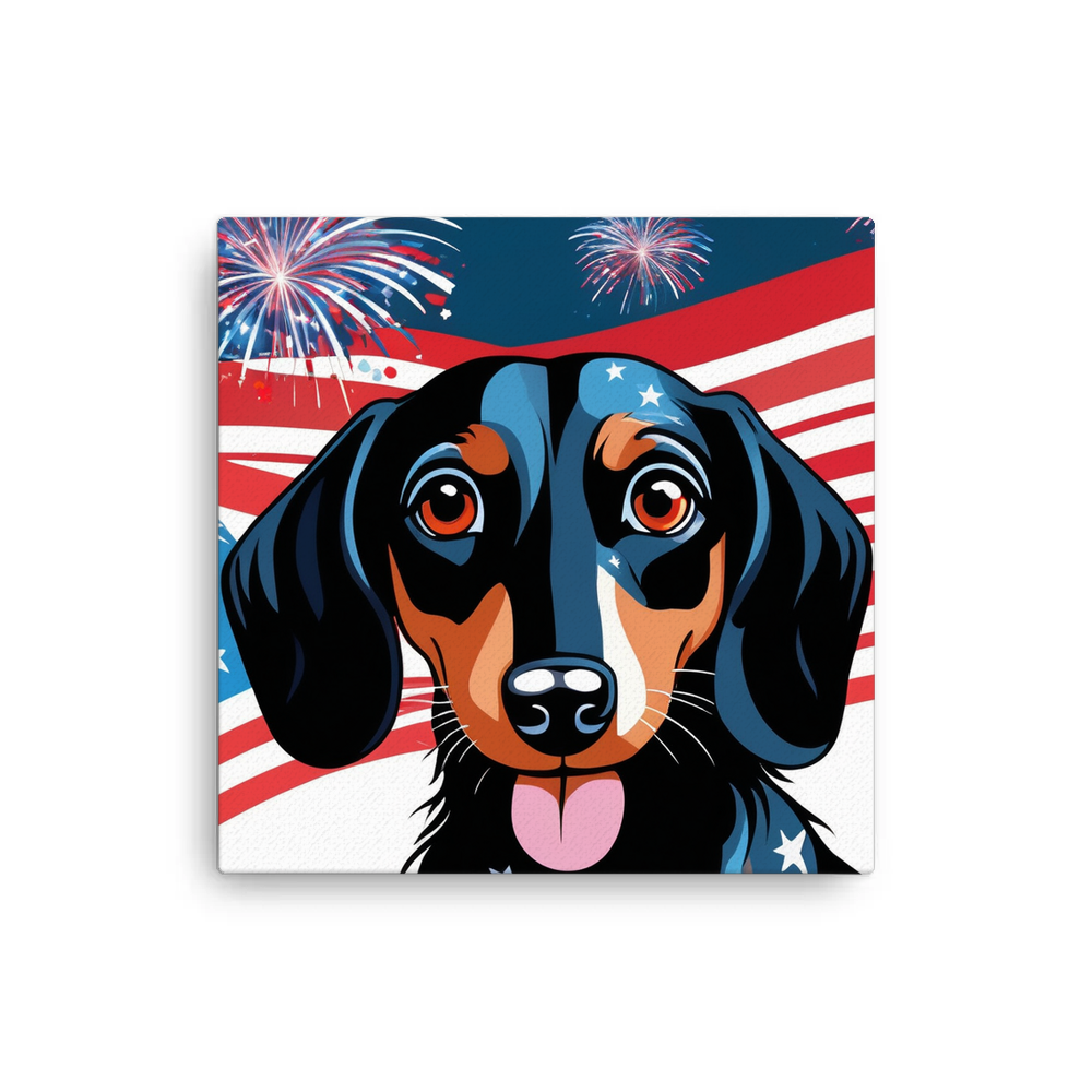 PugMug Custom Black Dachshund Canvas