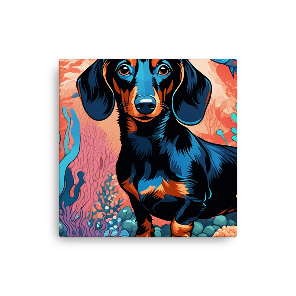 PugMug Custom Black Dachshund Canvas