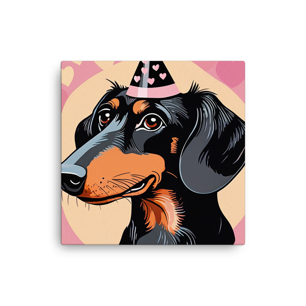 PugMug Custom Black Dachshund Canvas