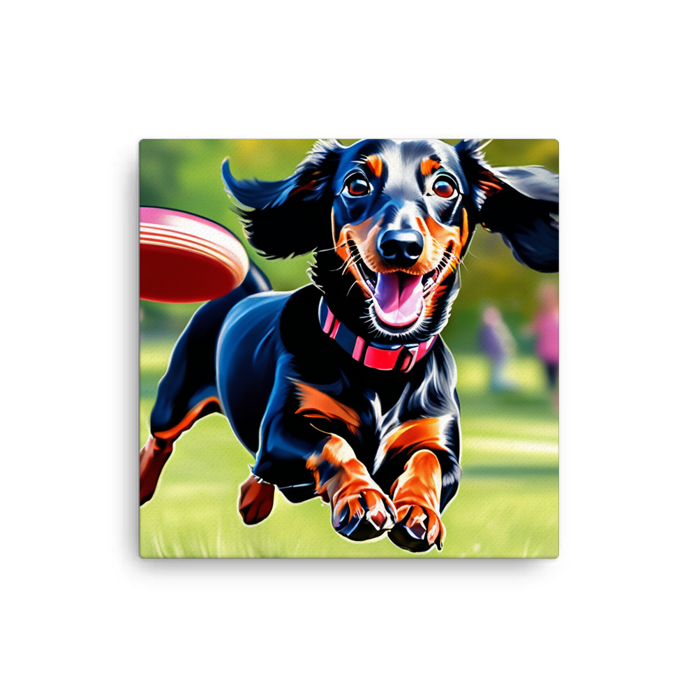 PugMug Custom Black Dachshund Canvas