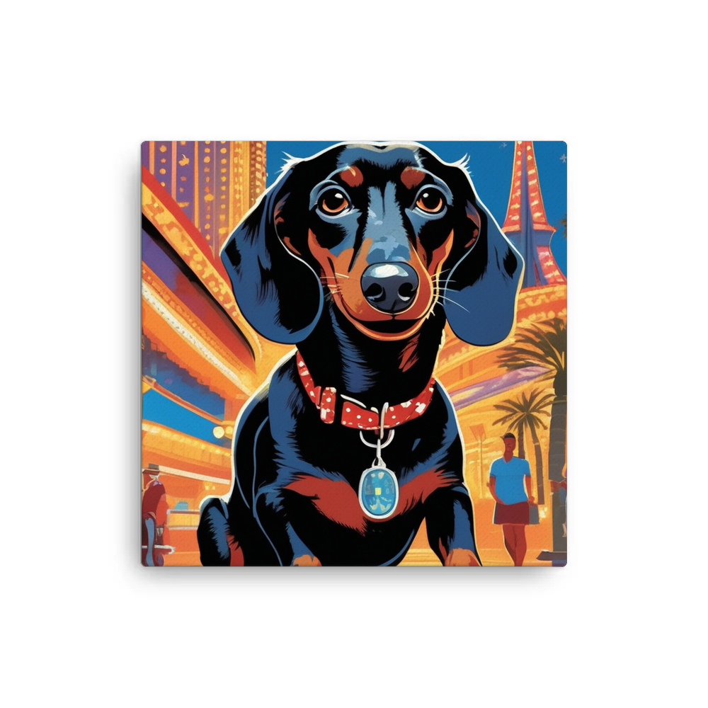 PugMug Custom Black Dachshund Canvas