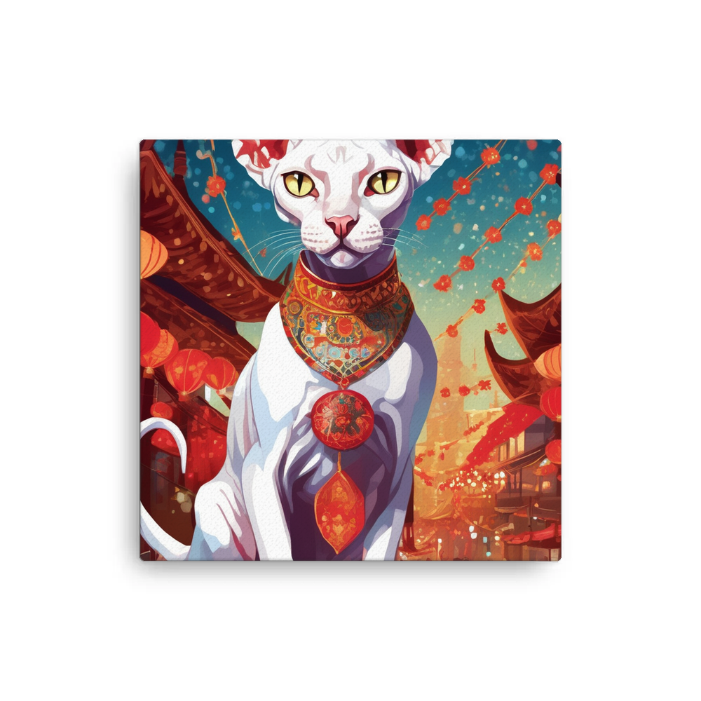 PugMug Custom White Sphynx Cat Canvas