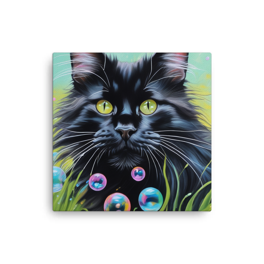 PugMug Custom Black Maine Coon Cat Canvas