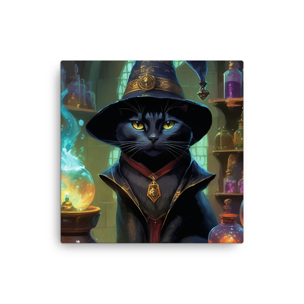 PugMug Custom Black American Shorthair Cat Canvas