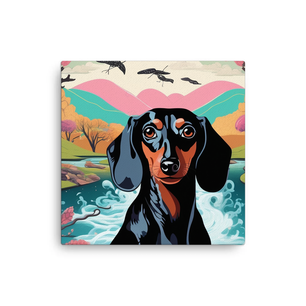 PugMug Custom Black Dachshund Canvas