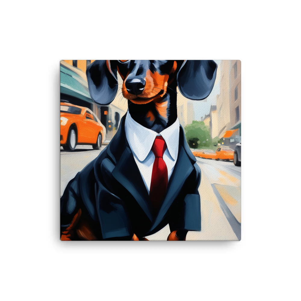 PugMug Custom Black Dachshund Canvas