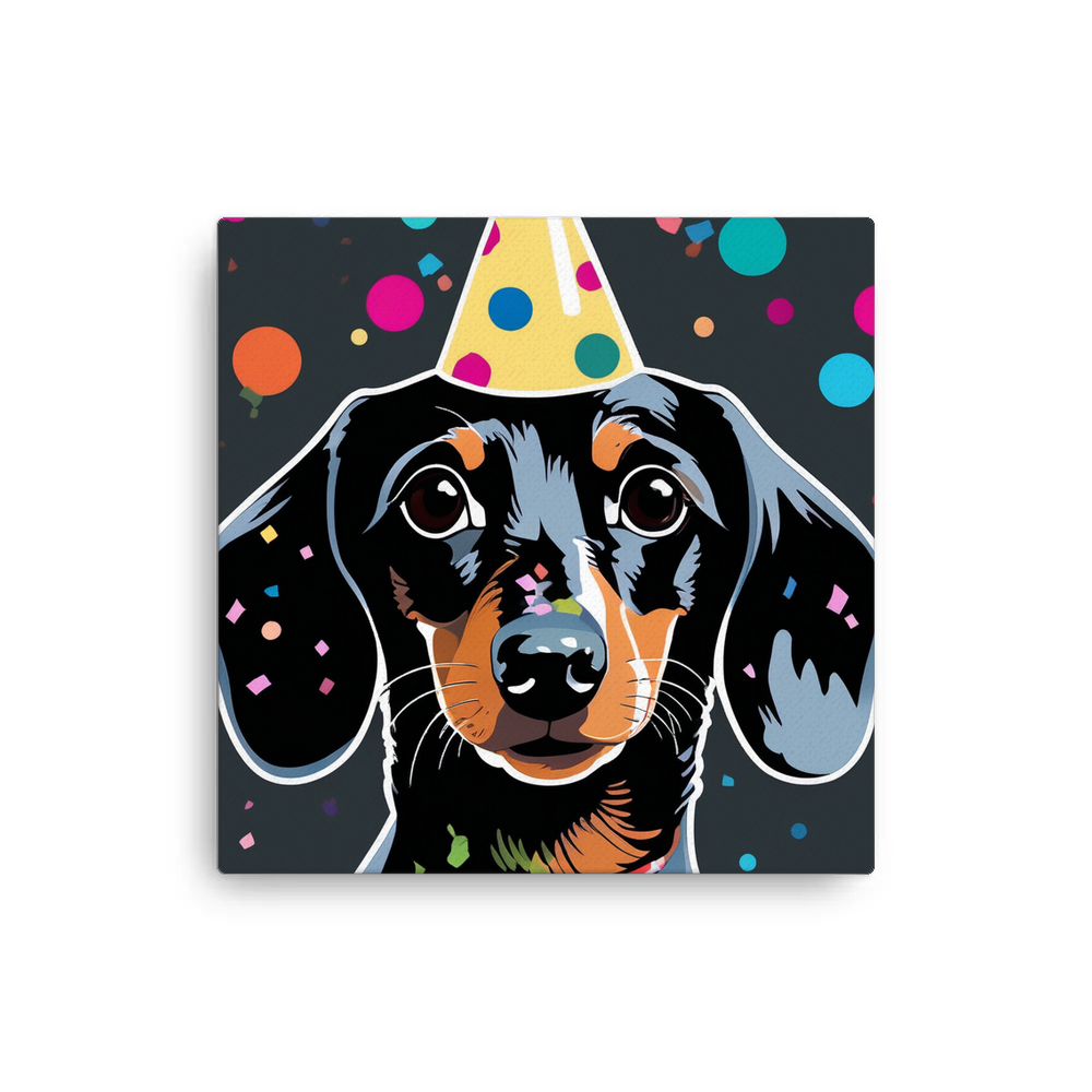 PugMug Custom Black Dachshund Canvas