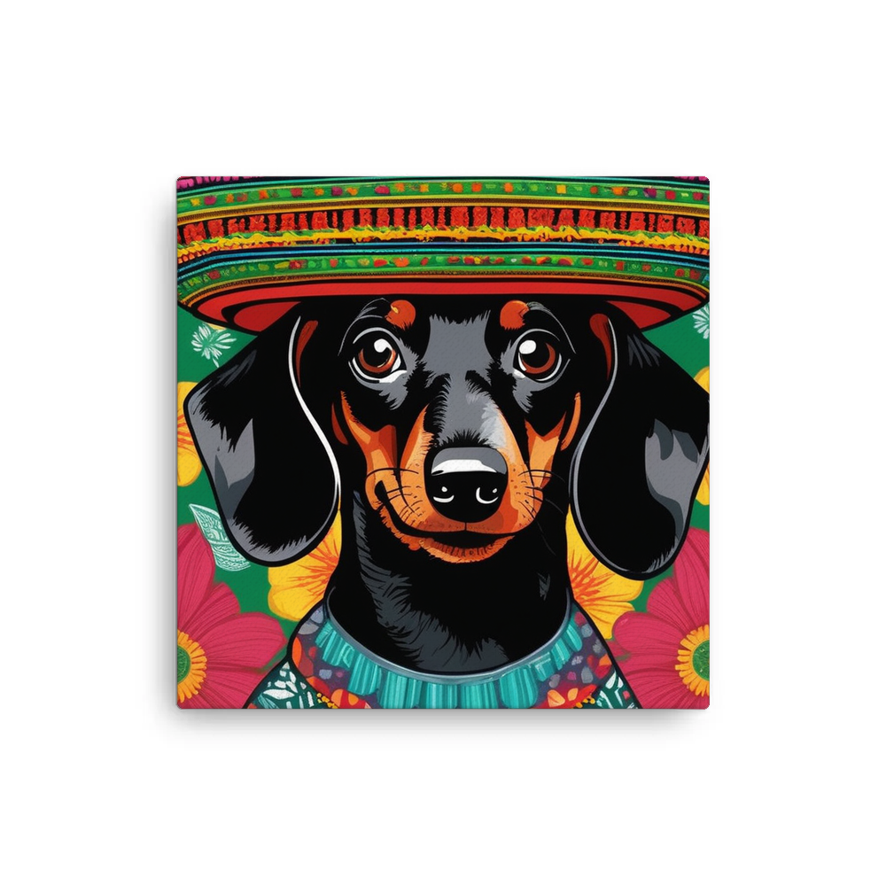 PugMug Custom Black Dachshund Canvas